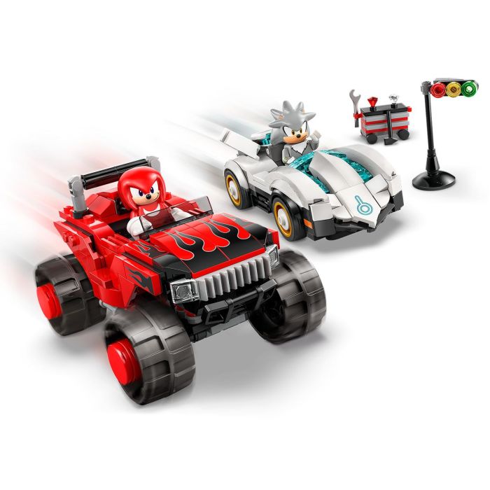 Lego Coche Silver Vs Monster Truck Knuckles 77118 Lego Sonic the Hedgehog, Set de Construcción con 2 Chaos Emeralds y Figuras de Knuckles y Silver, +8 Años 2
