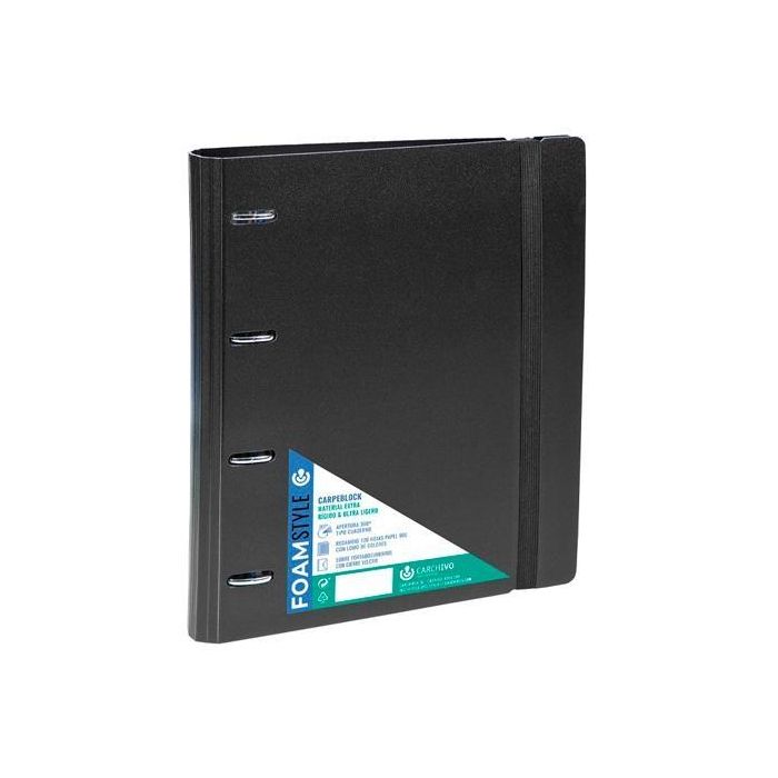 Carchivo Carpeta Anillas Mixtas 4 X 35 mm Carpeblock 360 Foam Style C-Recambio 100H A4 5x5 90 gr C-Goma 4 Separadores Negro Carchivo Carpeta Anillas Mixtas 4 X 35 mm Carpeblock 360 Foam Style C-Recambio 100H A4 5x5 90 gr C-Goma 4 Separadores Negro