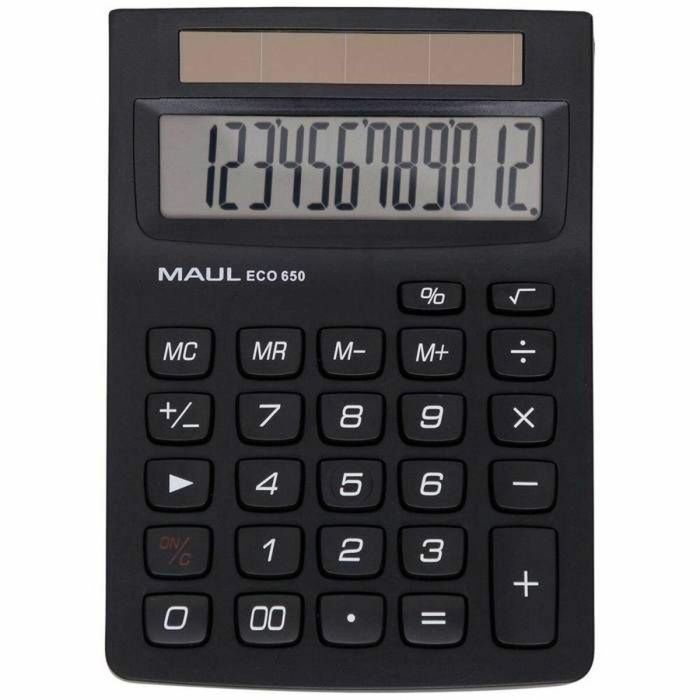 MAUL MAU4002390091213 Calculadora de Escritorio ECO 650 – 12 Dígitos – Negra 0 MAUL MAU4002390091213 Calculadora de Escritorio ECO 650 – 12 Dígitos – Negra 0