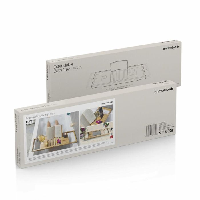 Bandeja para Bañera de Bambú Extensible Trayth InnovaGoods 1