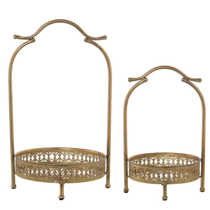 Juego de Bandejas Alexandra House Living Dorado Metal 22 x 34 x 21 cm 28 x 26 x 48 cm 2 Piezas 3