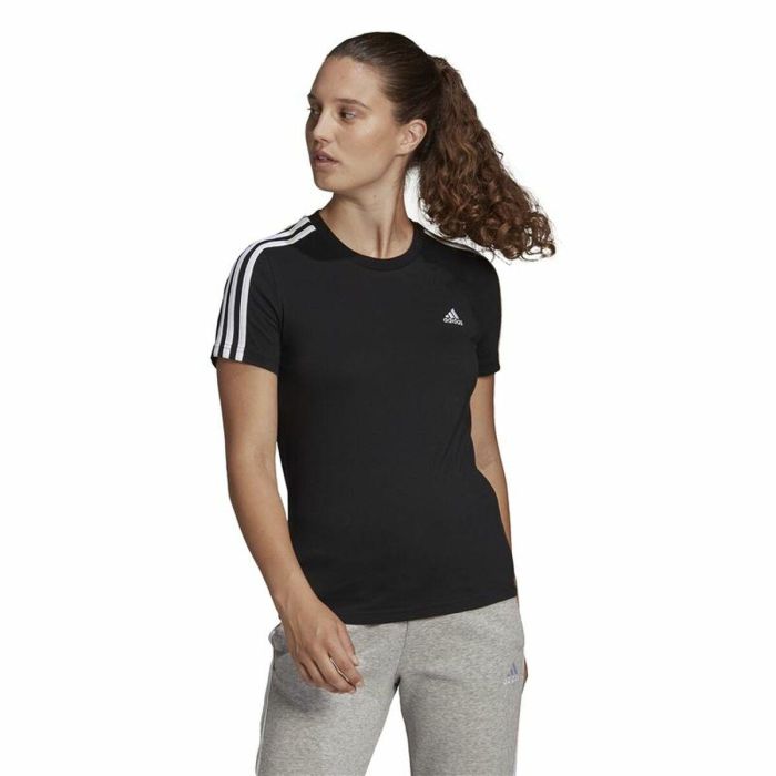 Camiseta de Manga Corta Mujer Adidas 3S T Negro 5