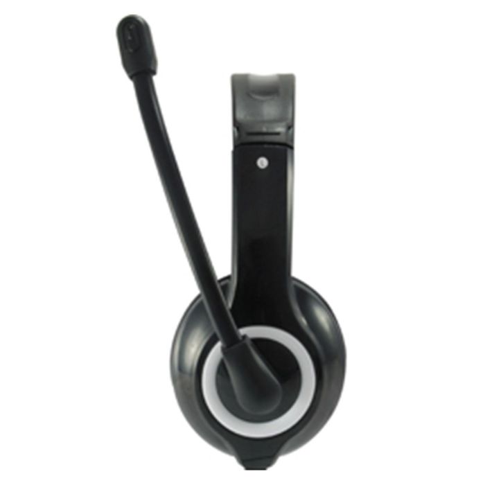 Equip Auriculares de Diadema con Micrófono y Cable Biaural, Plástico Negro 1 Equip Auriculares de Diadema con Micrófono y Cable Biaural, Plástico Negro 1