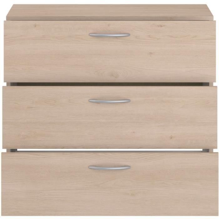 Cómoda - EASY LIFE - 3 cajones - Roble - 78,2 x 69,3 x 40,8 - PARISOT 5