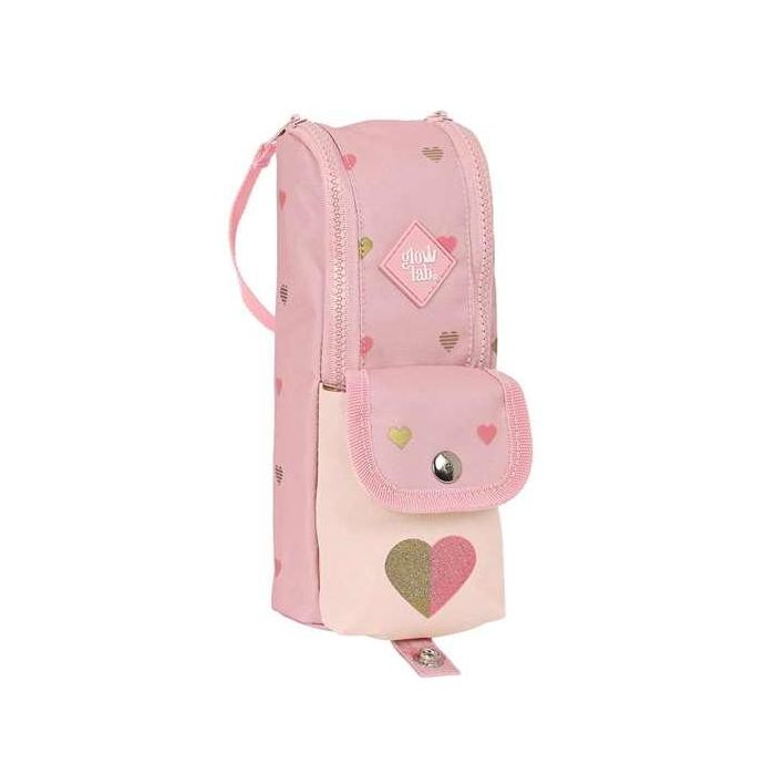 Estuche Escolar Glow Lab Hearts Rosa (6 x 21 x 6 cm)