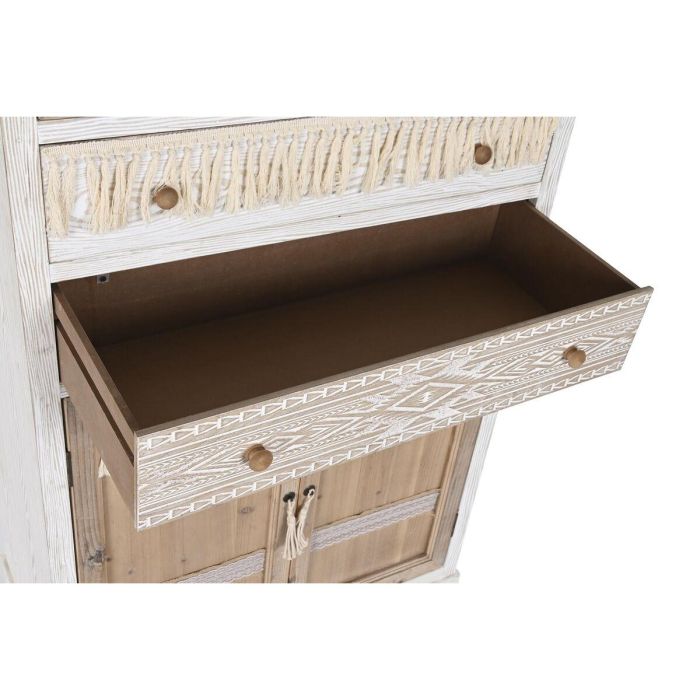 DKD Home Decor Armario Boho Abeto y Cristal, 4 Puertas, 2 Cajones, 2 Estanterías, Natural Blanco, 180x80x42 cm 5 DKD Home Decor Armario Boho Abeto y Cristal, 4 Puertas, 2 Cajones, 2 Estanterías, Natural Blanco, 180x80x42 cm 5