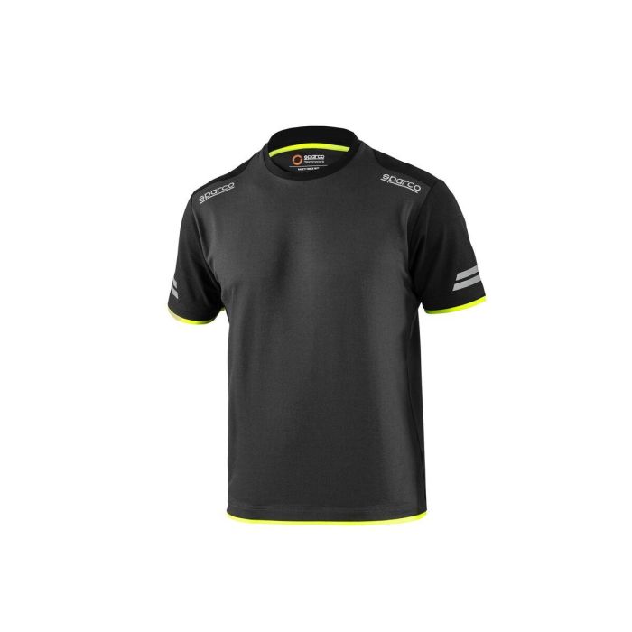 Sparco S02416GSGF3L Camiseta Tw Piqué Reflectante Algodón-Poliéster 170 g/m² Gris-Amarillo Fluo Talla L