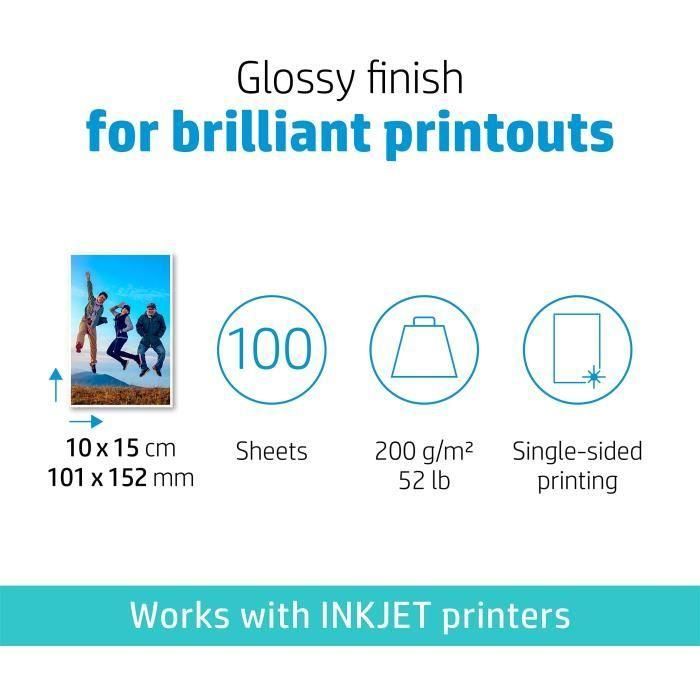 HP Papel Fotografico Glossy Uso Diario. 100 Hojas A4, 200g. 2 HP Papel Fotografico Glossy Uso Diario. 100 Hojas A4, 200g. 2