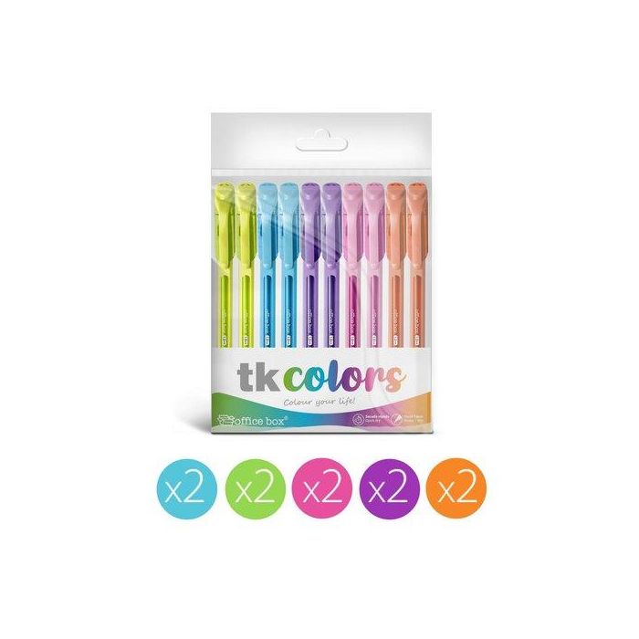 Boligrafo Office Box Tk Colors 1Mm Bolsa De 10 (5 Col.) 10 unidades