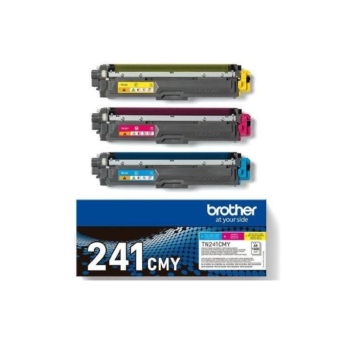 Brother TN-241CMY Cartucho de Tóner Original Cian, Magenta, Amarillo - 3 Piezas