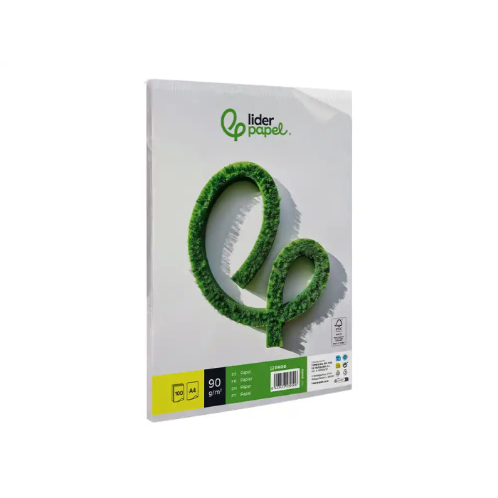 Liderpapel Papel Escritura A4 90g/m2 Liso Blanco Paquete 100 Hojas 3