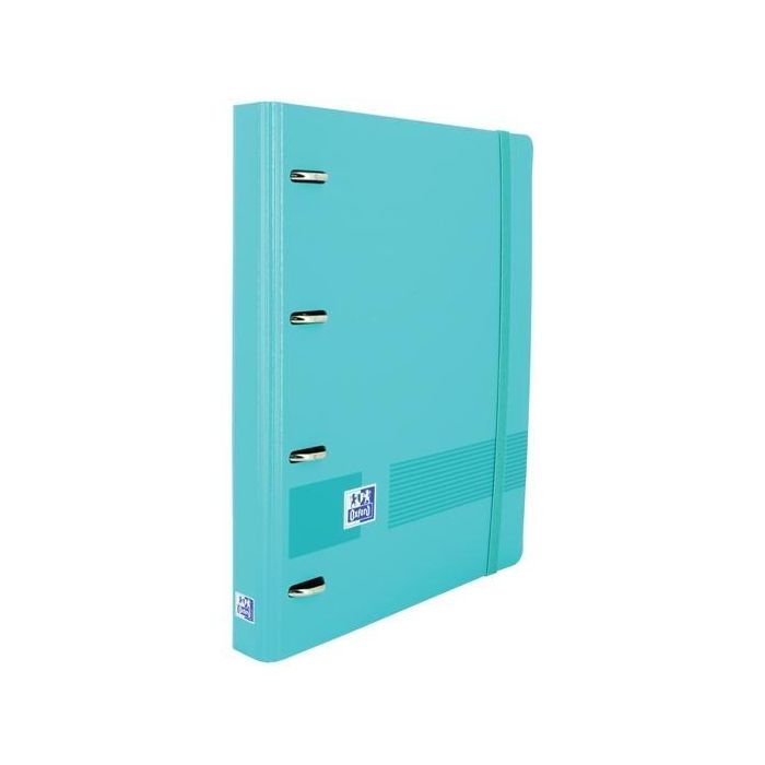 Oxford Live & Go Carpeta 4 Anillas 35 mm Europeanbinder A4+ Polyfoam C-Recambio 5x5 Aqua