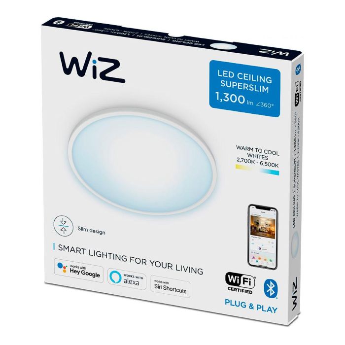 Plafon led wiz 14w 1300lm ø242mm marco blanco philips 2