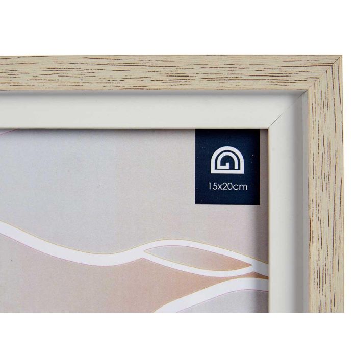 Giftdecor Portafotos Natural Borde Blanco 15x20 cm Plástico y Vidrio (Set de 24)