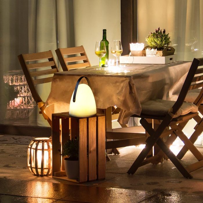 Home Deco Factory Lámpara de Exterior con Asa Decorativa para Ambiente Relajado 30 cm 4