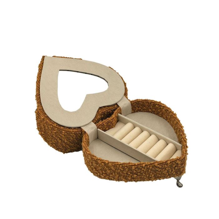 Caja-Joyero Versa Mostaza Poliéster Metal Espejo Madera MDF 16 X 13,5 X 16 CM Sofá 3 Caja-Joyero Versa Mostaza Poliéster Metal Espejo Madera MDF 16 X 13,5 X 16 CM Sofá 3