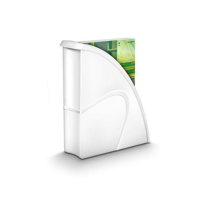 Cep Revistero de sobremesa plástico reciclable, uso vertical/horizontal, blanco 85x270x310 mm, acabado mate/brillante