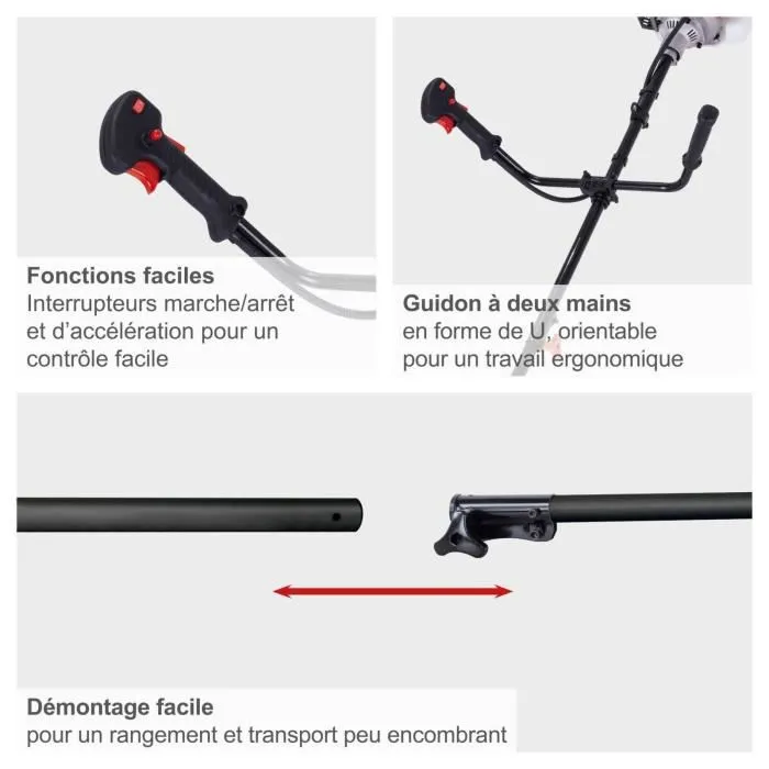 Scheppach BCH3300-100PB Desbrozadora de Gasolina 32,6 cm³ con Carrete y Arnés de Hombro 4