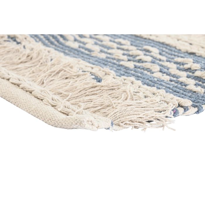 Alfombra DKD Home Decor 180 x 120 x 2 cm Azul Algodón Blanco Boho 3