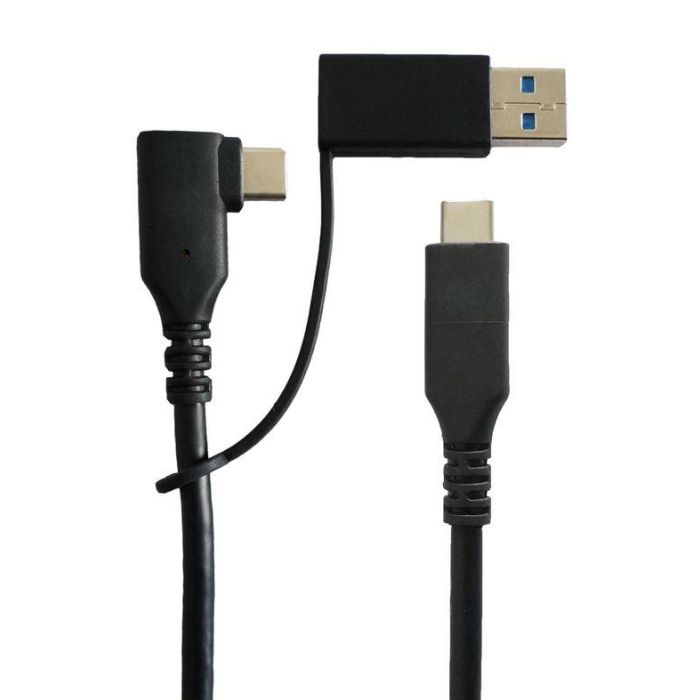 MicroConnect USB 3.2 Gen 1, C Male angled to C male+A Male/C female adapter, 1m, Alu housing, Cotton Sleeve MicroConnect USB 3.2 Gen 1, C Male angled to C male+A Male/C female adapter, 1m, Alu housing, Cotton Sleeve
