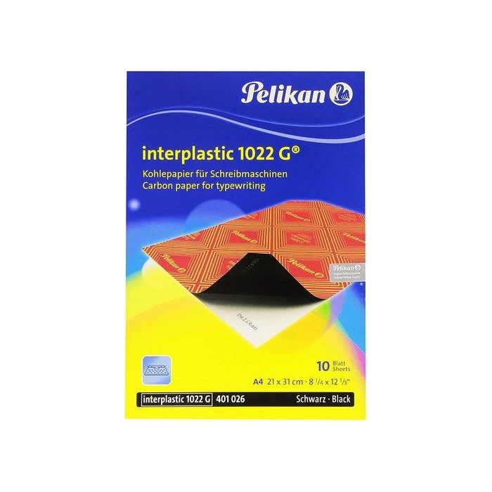 Papel Carbon Pelikan Interplastic 1022G A4 Caja De 10 Negro (401026)