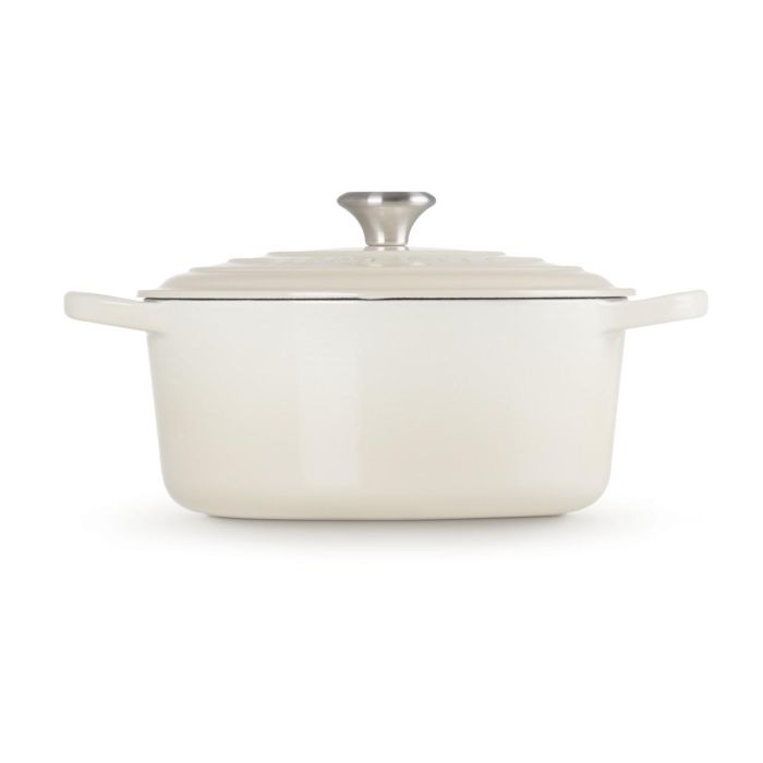Le Creuset 21177267164430 Signature Roaster redondo de hierro fundido de 26 cm, color merengue 2