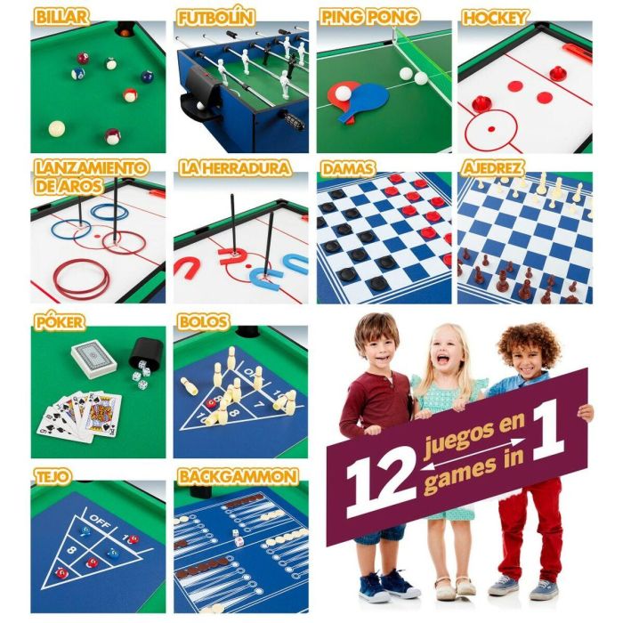 Mesa multijuegos 12 en 1 - 107x61 cm 1 Mesa multijuegos 12 en 1 - 107x61 cm 1
