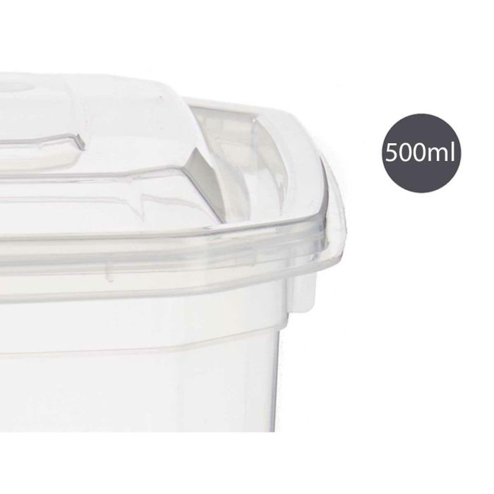 Fiambrera Rectangular Transparente Polipropileno (500 ml) 1 Fiambrera Rectangular Transparente Polipropileno (500 ml) 1