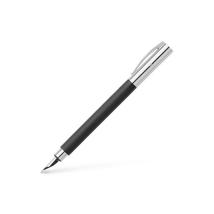 Pluma Faber-Castell Ambition Metal Crom.Y Resina Negra (F)