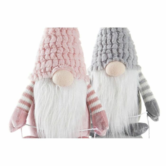 Figura Navidad Fantasia DKD Home Decor Rosa Gris 25 x 35 x 15 cm (2 Unidades) 2 Figura Navidad Fantasia DKD Home Decor Rosa Gris 25 x 35 x 15 cm (2 Unidades) 2
