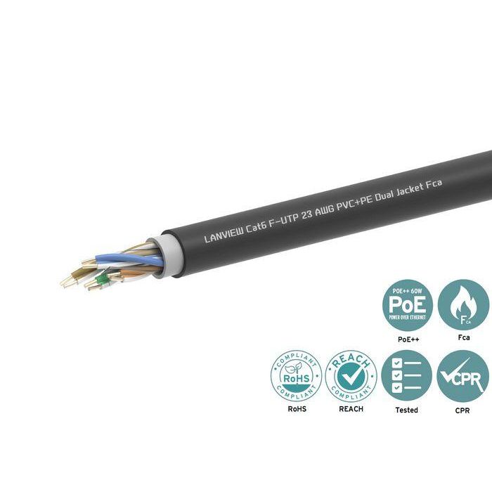 Lanview Cable CAT6 F/UTP PVC+PE Dual Jacket Sólido 305m para Telecomunicaciones y Datos de Alta Velocidad 1 Lanview Cable CAT6 F/UTP PVC+PE Dual Jacket Sólido 305m para Telecomunicaciones y Datos de Alta Velocidad 1