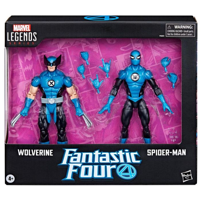 Blister 2 figuras Wolverine Spiderman Los 4 Fantasticos Marvel 9 Blister 2 figuras Wolverine Spiderman Los 4 Fantasticos Marvel 9