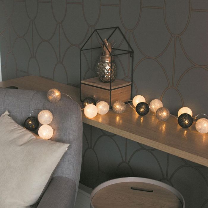 Home Deco Light Guirnalda de Luces LED Gris 20 Unidades 345cm Ambiente Decorativo 4 Home Deco Light Guirnalda de Luces LED Gris 20 Unidades 345cm Ambiente Decorativo 4