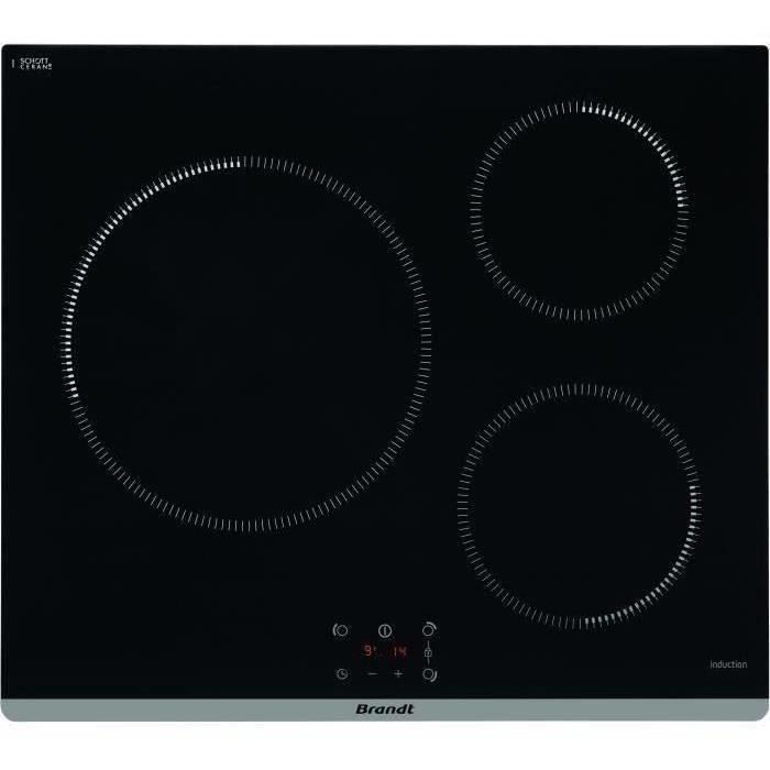 BRANDT TI364B - Placa de cocción independiente - 3 zonas - 3600 W - L60 cm - Negro 1 BRANDT TI364B - Placa de cocción independiente - 3 zonas - 3600 W - L60 cm - Negro 1