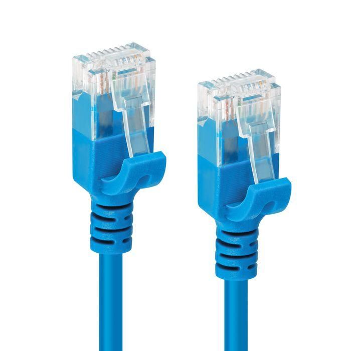 MicroConnect Cable de Red CAT6a U/UTP Slim 3m Azul para Ahorro de Espacio 1