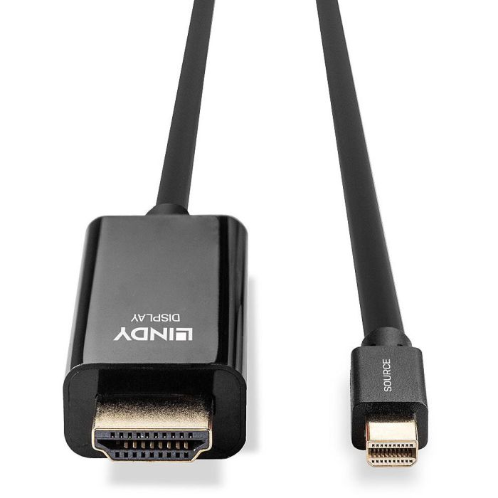 Lindy Cable Mini DisplayPort a HDMI 3m, 10.2G, Soporta 4K UHD 3840x2160@30Hz 3