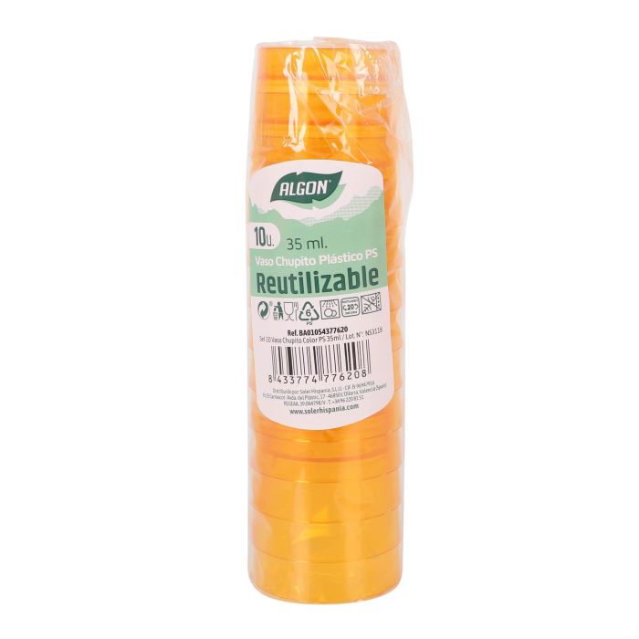Set de 10 vasos chupito color 35 ml Algon (50 Cajas) 1 Set de 10 vasos chupito color 35 ml Algon (50 Cajas) 1