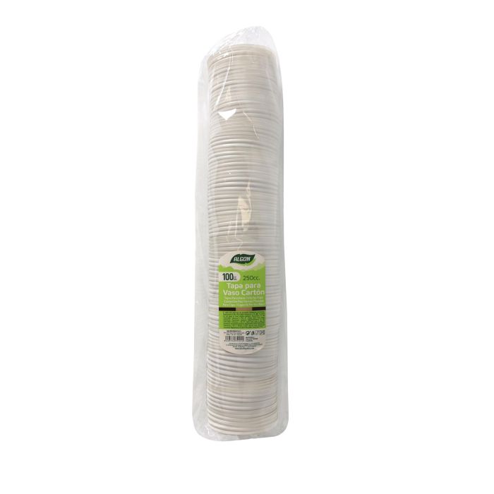 Set de 100 tapas para vasos de café 250 cc Algon (20 Cajas) 1 Set de 100 tapas para vasos de café 250 cc Algon (20 Cajas) 1