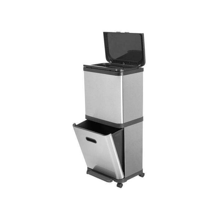 Kinvara Papelera Doble 15L Acero Inoxidable 35x75x25 cm