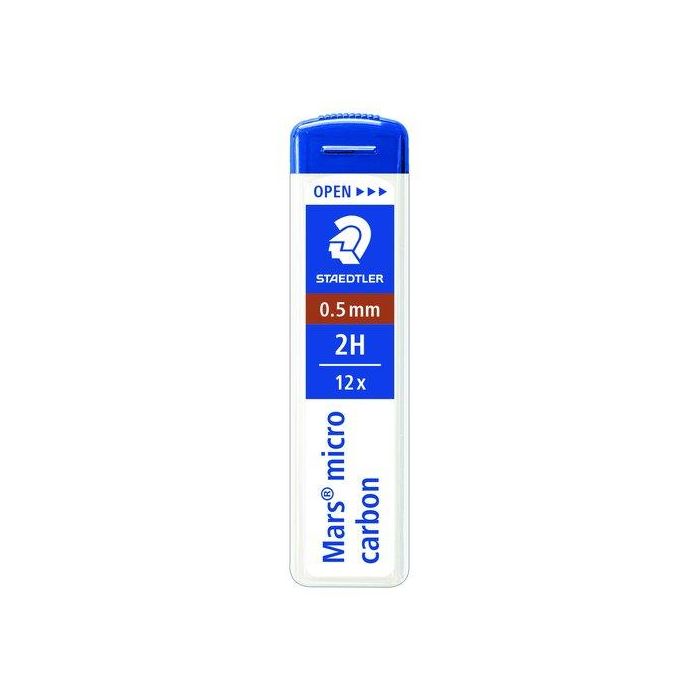 Minas Staedtler 250 Mars Micro Carbon 0,5 - 2H (Tubo De 12) 12 unidades