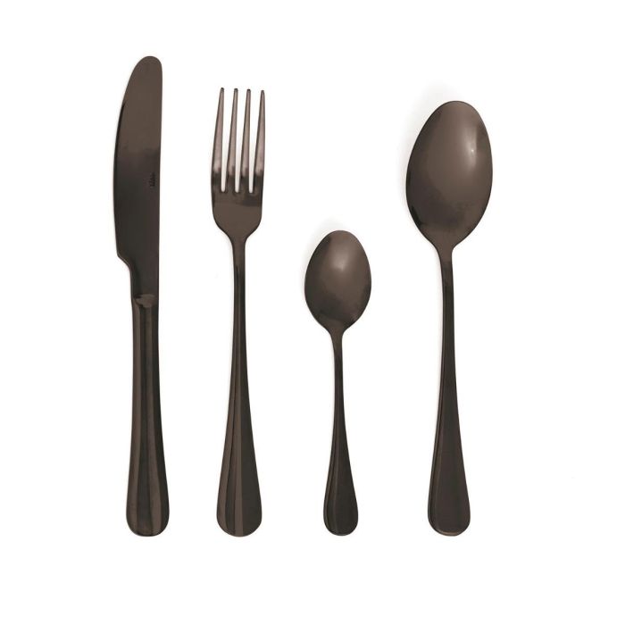 Quid Celebrart Set 24 Cubiertos de Mesa de Acero Inoxidable Negro con Acabado Brillo, 26 cm-2 mm, Aptos Lavavajillas y Duraderos Quid Celebrart Set 24 Cubiertos de Mesa de Acero Inoxidable Negro con Acabado Brillo, 26 cm-2 mm, Aptos Lavavajillas y Duraderos