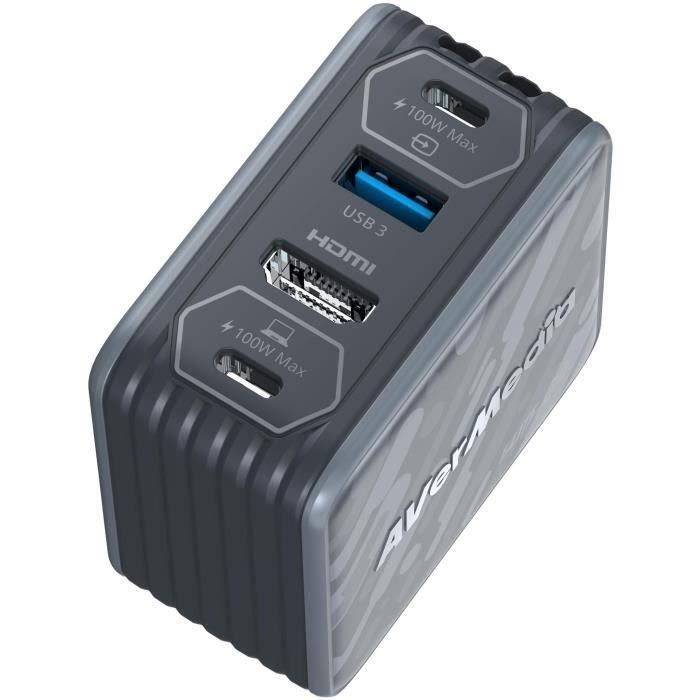 Avermedia GC313Pro Cargador GaN 100W con Captura de Vídeo Full HD Negro 3