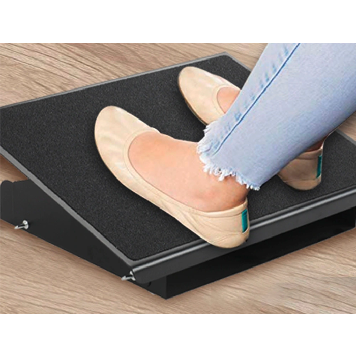 Q-connect Reposapiés Metálico Ajustable en Altura 415x326x103 mm 1