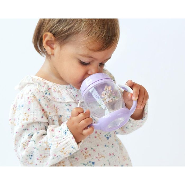 KioKids Taza de Aprendizaje Step 1 Conejo Lavanda +6 Meses para Bebés 1