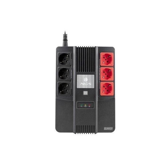 NGS FORTRESSBUNKER SAI Offline 600VA/360W con 6 Salidas Schuko (3 con Batería) y AVR, Protección Eléctrica para PC y Oficina 0 NGS FORTRESSBUNKER SAI Offline 600VA/360W con 6 Salidas Schuko (3 con Batería) y AVR, Protección Eléctrica para PC y Oficina 0