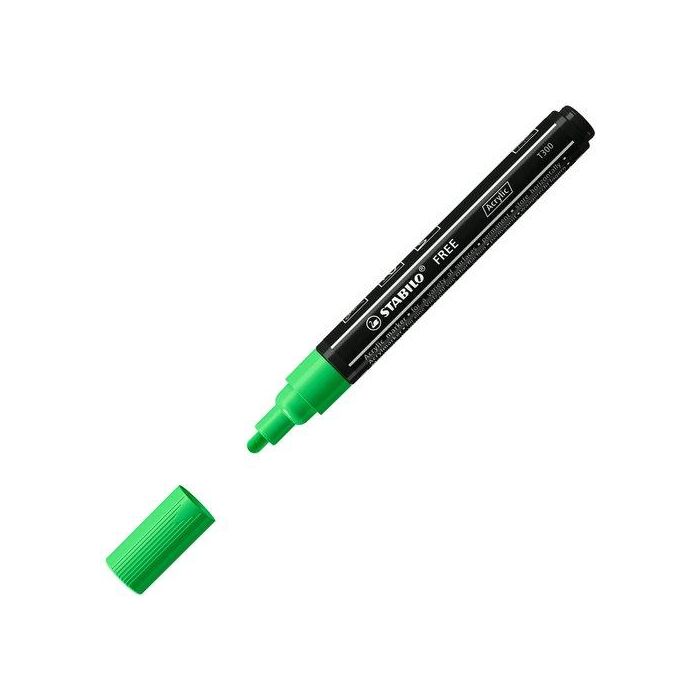 Marcador Acrylic Stabilo Free T300 Arty Line 2-3 Mm Verde Hoja (743) 5 unidades