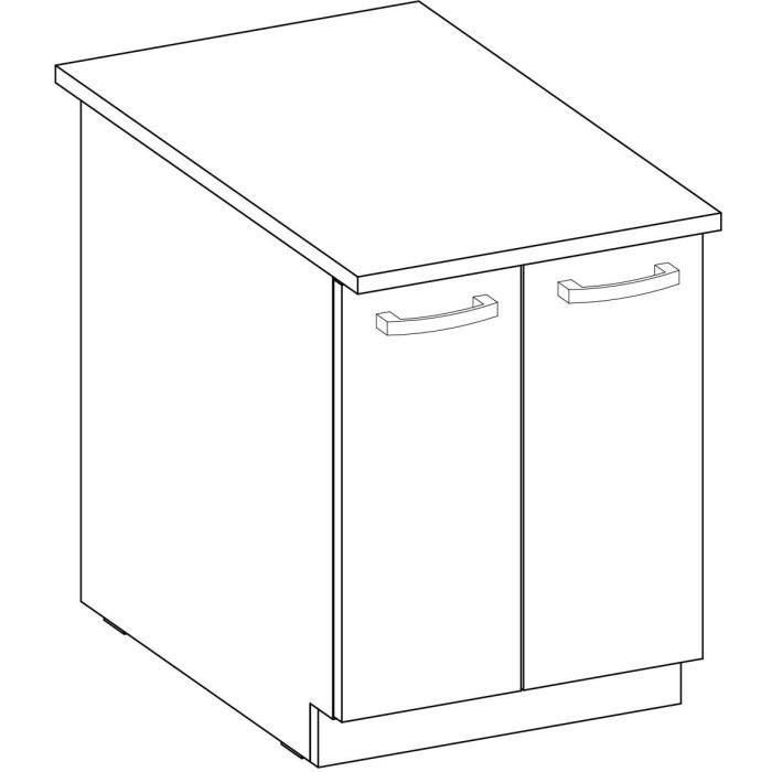 Armario bajo con 2 puertas batientes - Gris mate - L 60 x P 51,6 x H 85 cm - LASSEN 5 Armario bajo con 2 puertas batientes - Gris mate - L 60 x P 51,6 x H 85 cm - LASSEN 5
