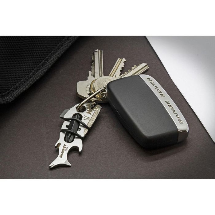 True Multiherramienta Sharkey 12 en 1: Destornilladores, Abrebotellas, Abrelatas, Lima, Tijera, Sierra y Más 7