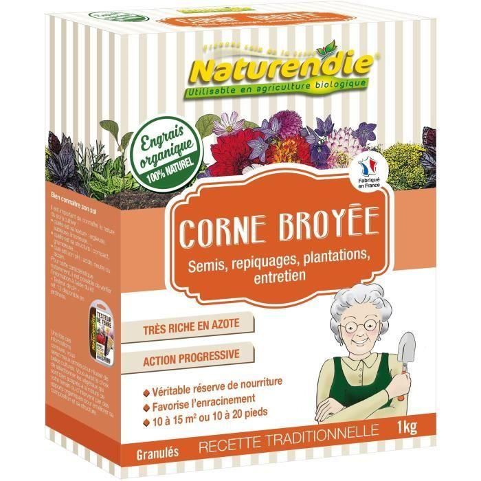 Naturendie NAT3355661756009 Fertilizante de Cuerno Triturado Granulado, 1 kg. Cobertura: 10-15 m² / 10-20 pies Naturendie NAT3355661756009 Fertilizante de Cuerno Triturado Granulado, 1 kg. Cobertura: 10-15 m² / 10-20 pies