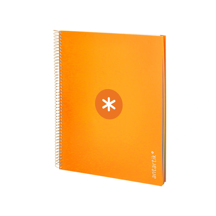 Antartik Cuaderno espiral A4 Micro forrado 120 hojas 90gr cuadro 5mm 5 bandas color mostaza 3